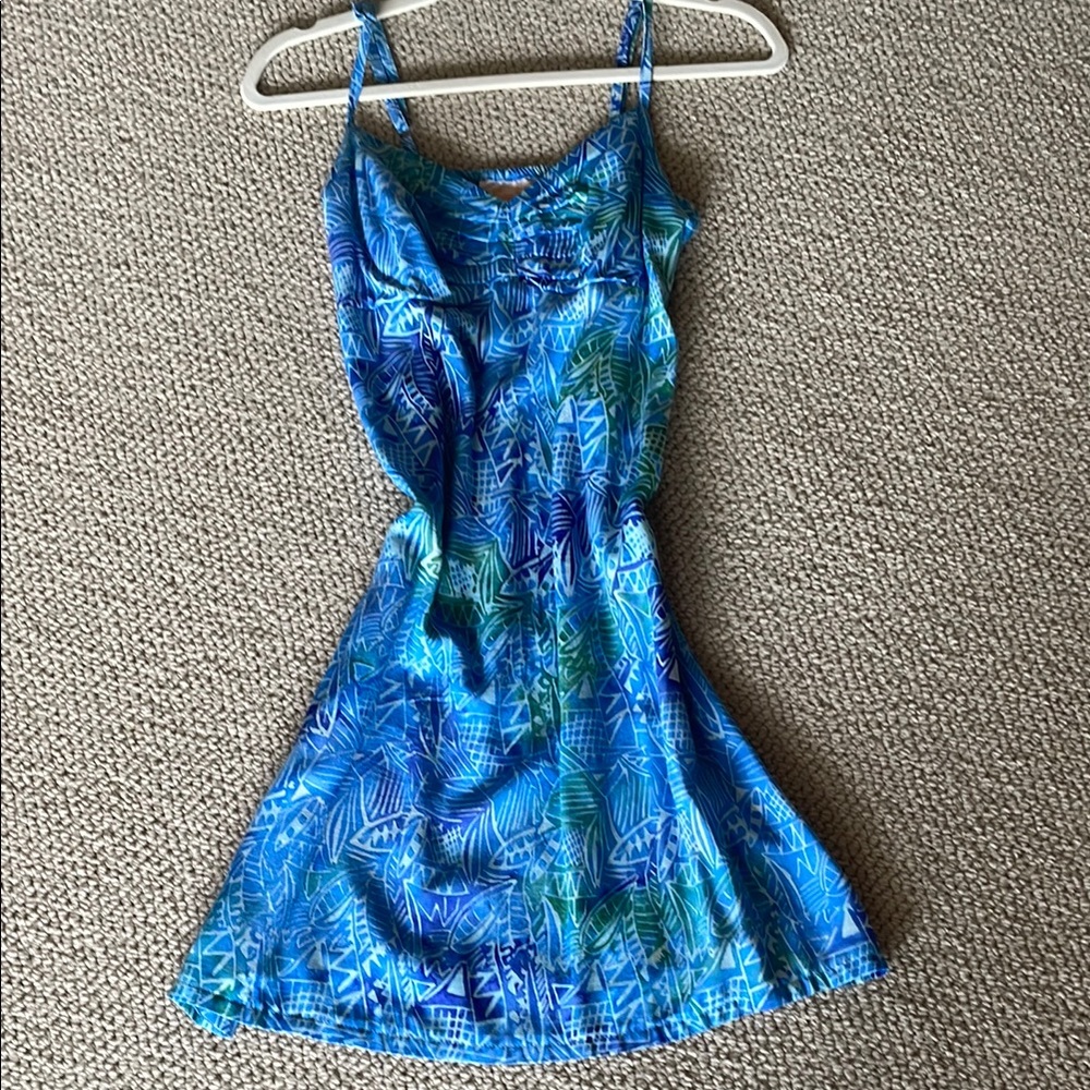 Santika -Blue and Green Patterned Dress